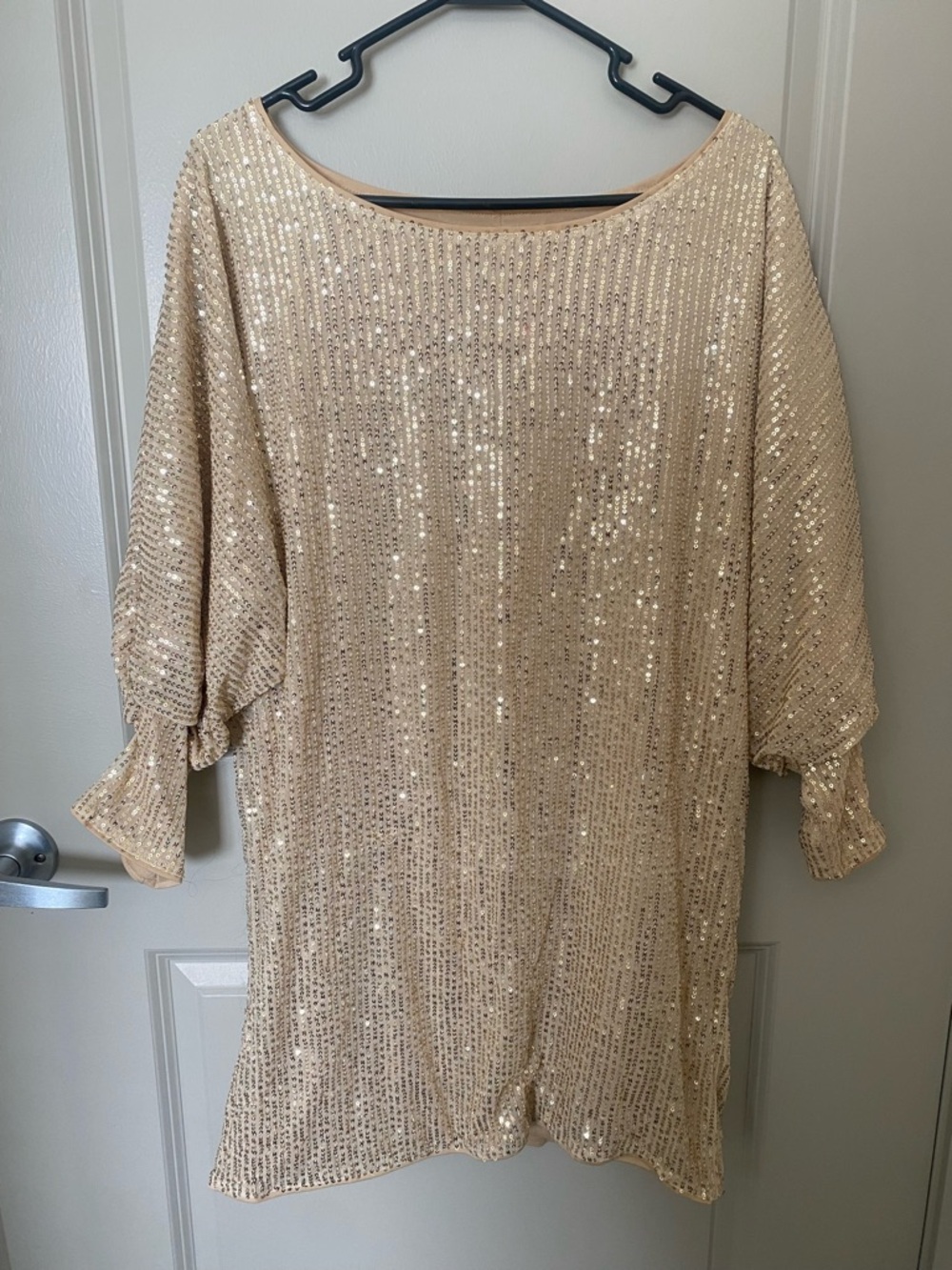 Sequin Tunic Dress in Champagne